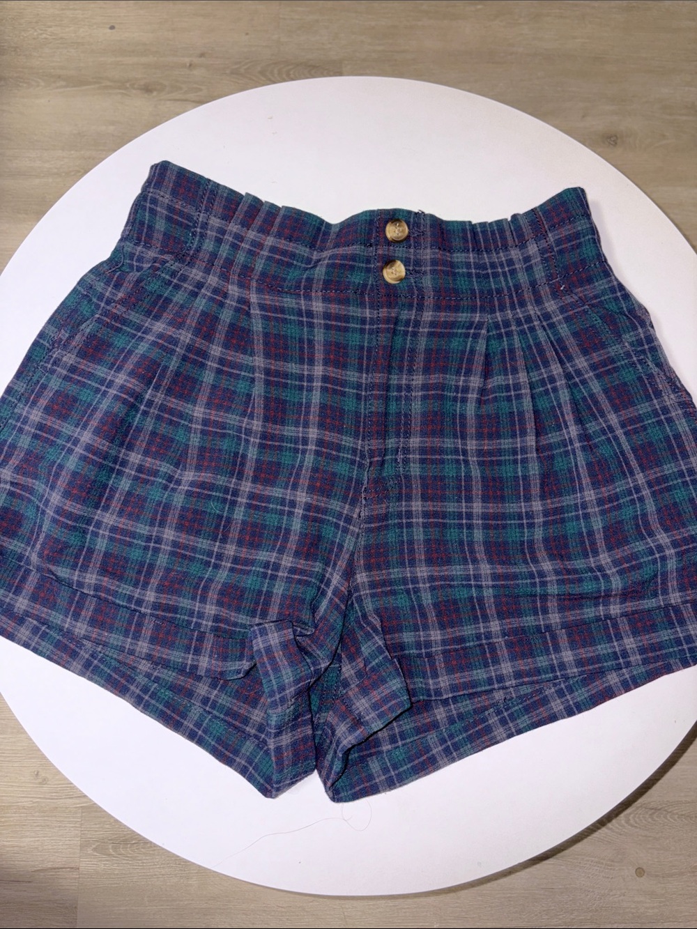 American Eagle Outfitters High-Waist Plaid Shorts